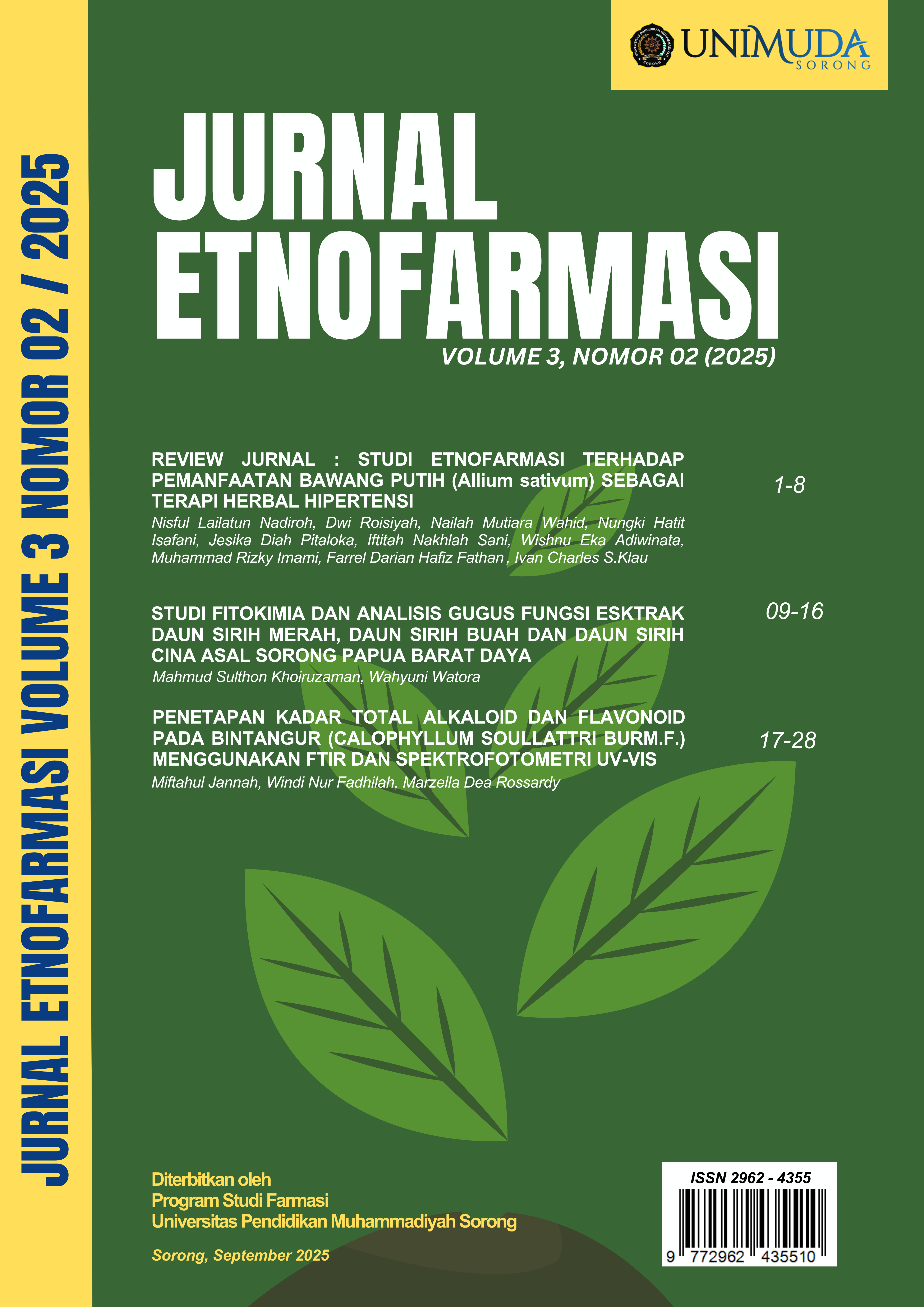 					View Vol. 3 No. 02 (2025): JURNAL ETNOFARMASI
				